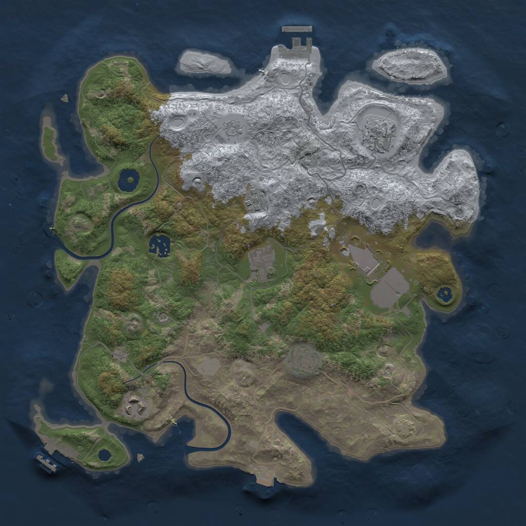 Rust Map: Procedural Map, Size: 3500, Seed: 602515868, 13 Monuments