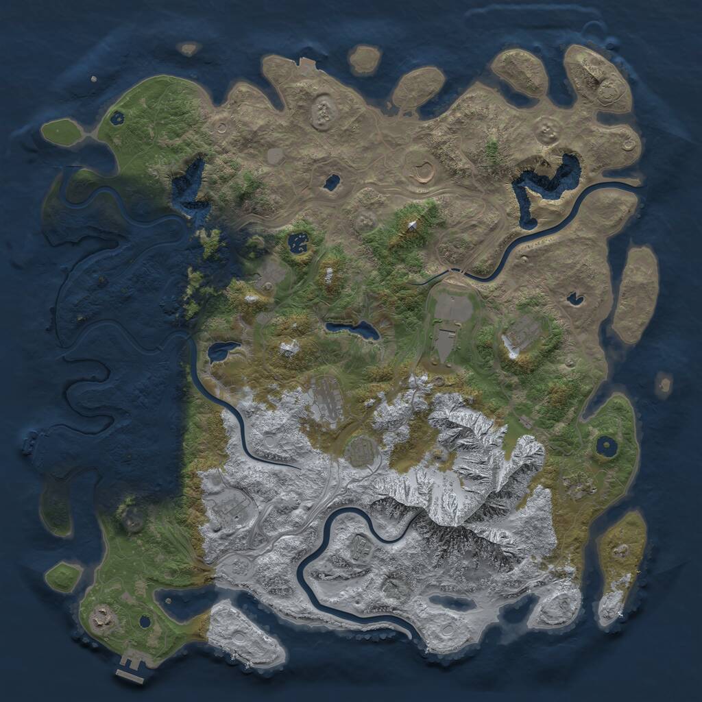 Rust Map: Procedural Map, Size: 5000, Seed: 2367864, 17 Monuments