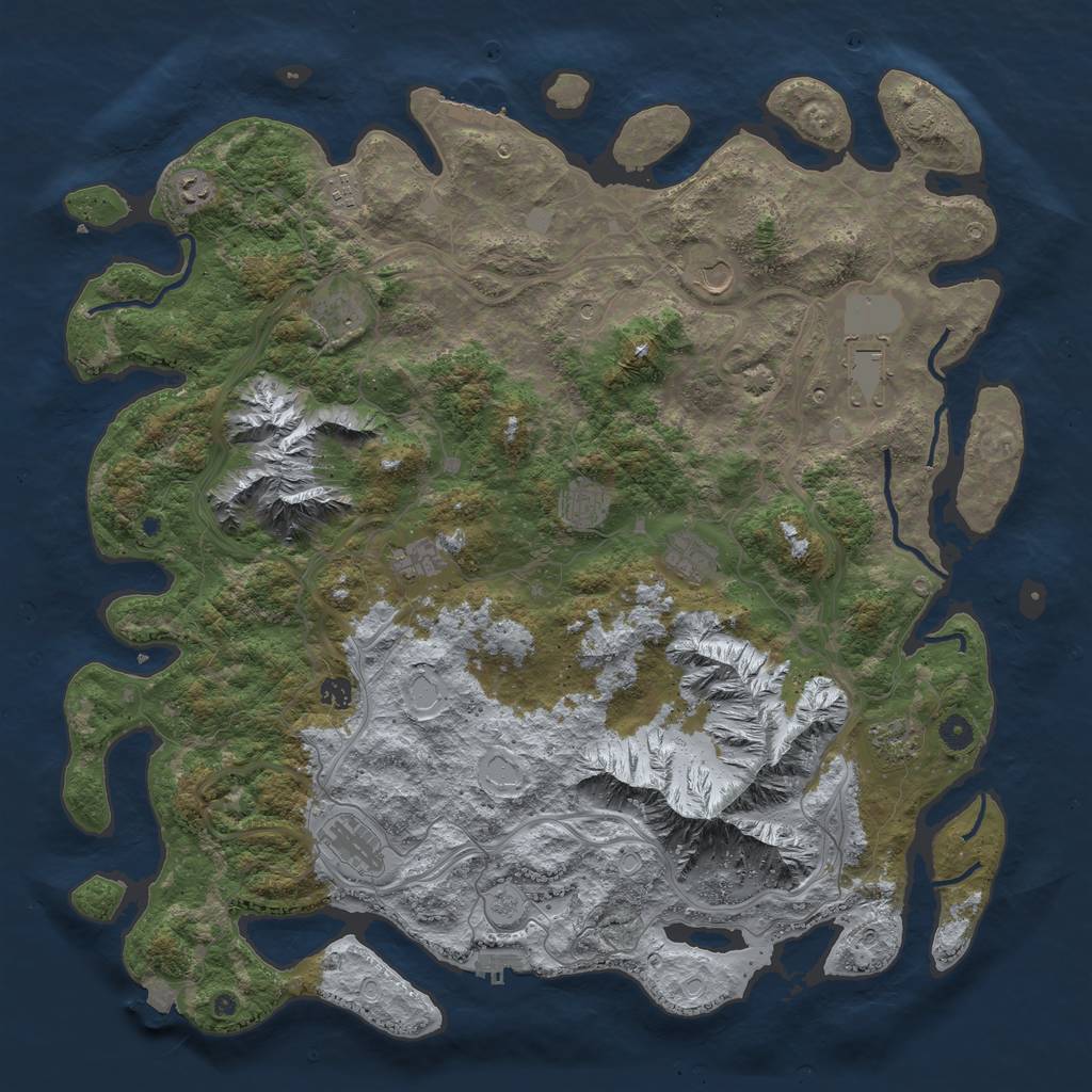 Rust Map: Procedural Map, Size: 5000, Seed: 2367864, 19 Monuments