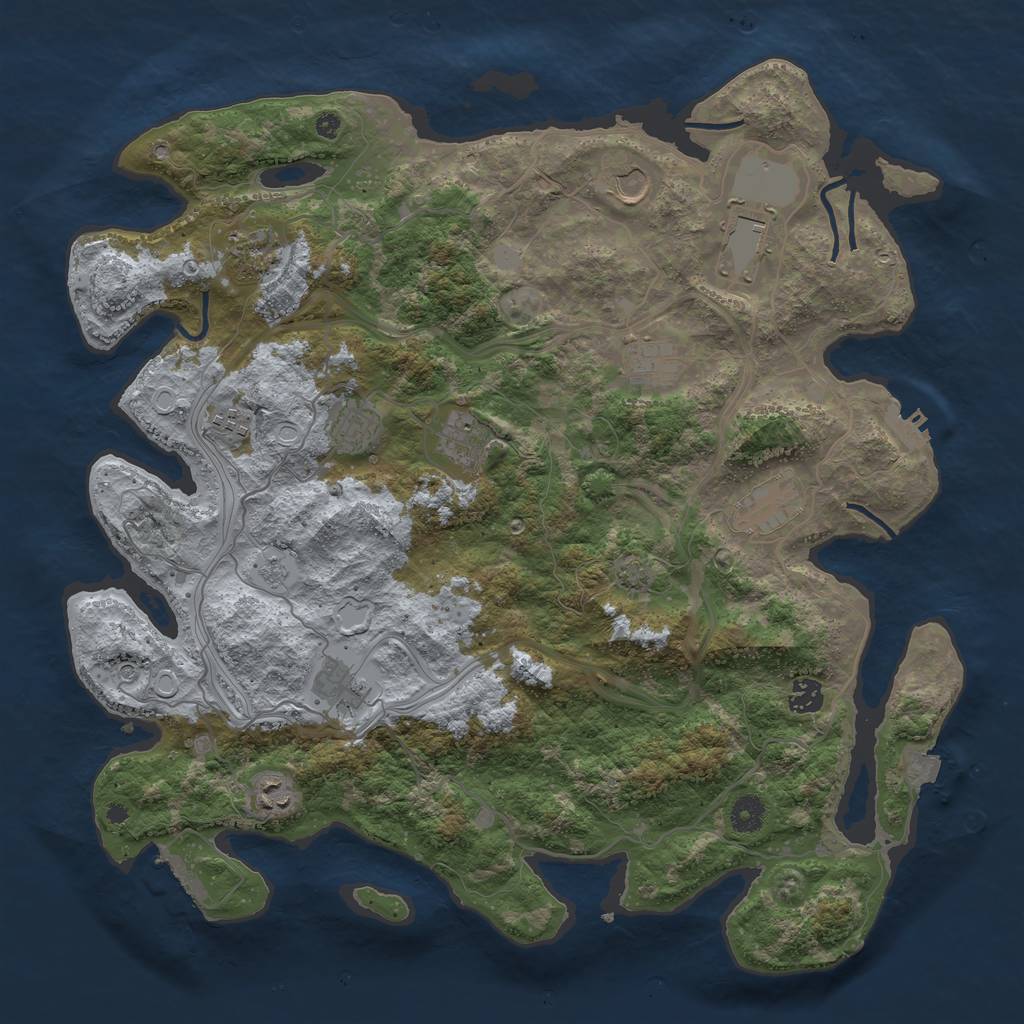 Rust Map: Procedural Map, Size: 4250, Seed: 1289663702, 19 Monuments