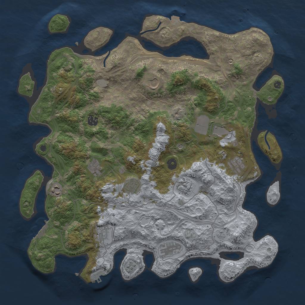 Rust Map: Procedural Map, Size: 4250, Seed: 18936777, 19 Monuments