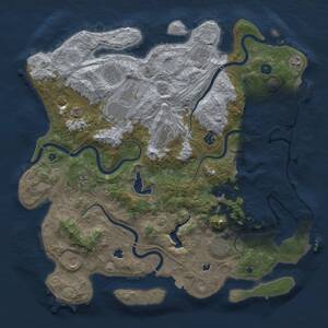 Thumbnail Rust Map: Procedural Map, Size: 4500, Seed: 343365085, 17 Monuments