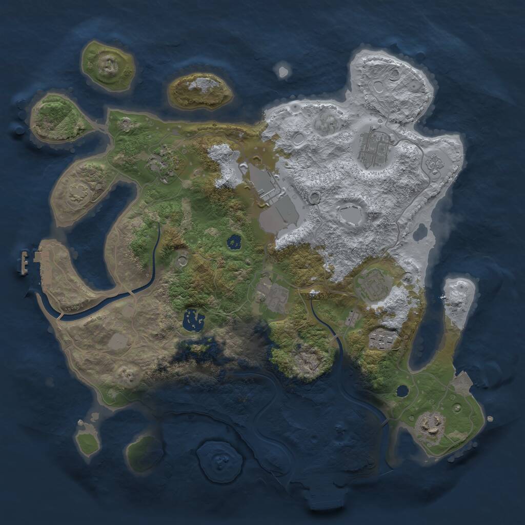 Rust Map: Procedural Map, Size: 3500, Seed: 82635423, 14 Monuments