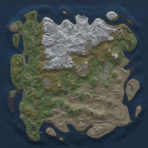 Thumbnail Rust Map: Procedural Map, Size: 4500, Seed: 2029196313, 18 Monuments