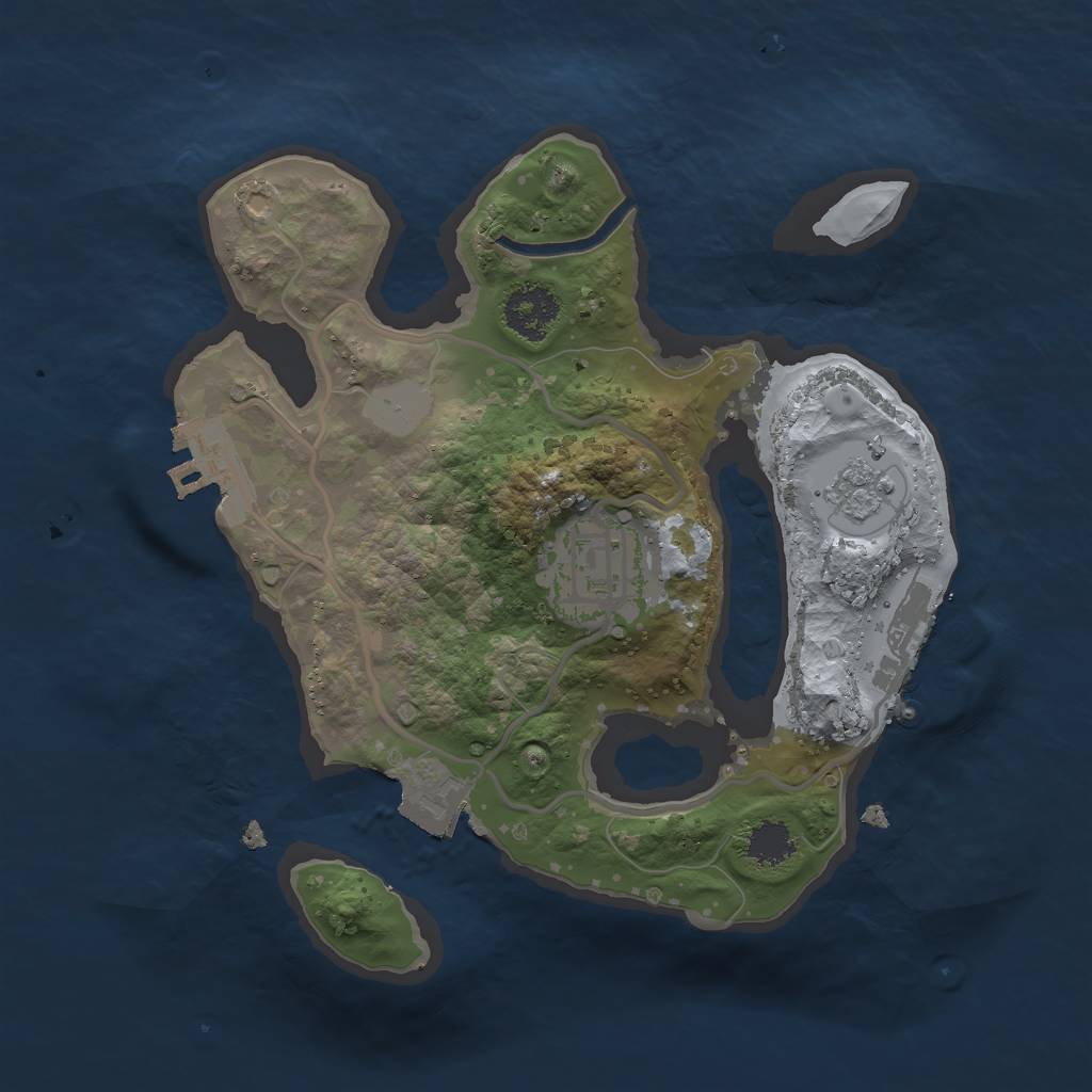 Rust Map: Procedural Map, Size: 2100, Seed: 412741781, 7 Monuments