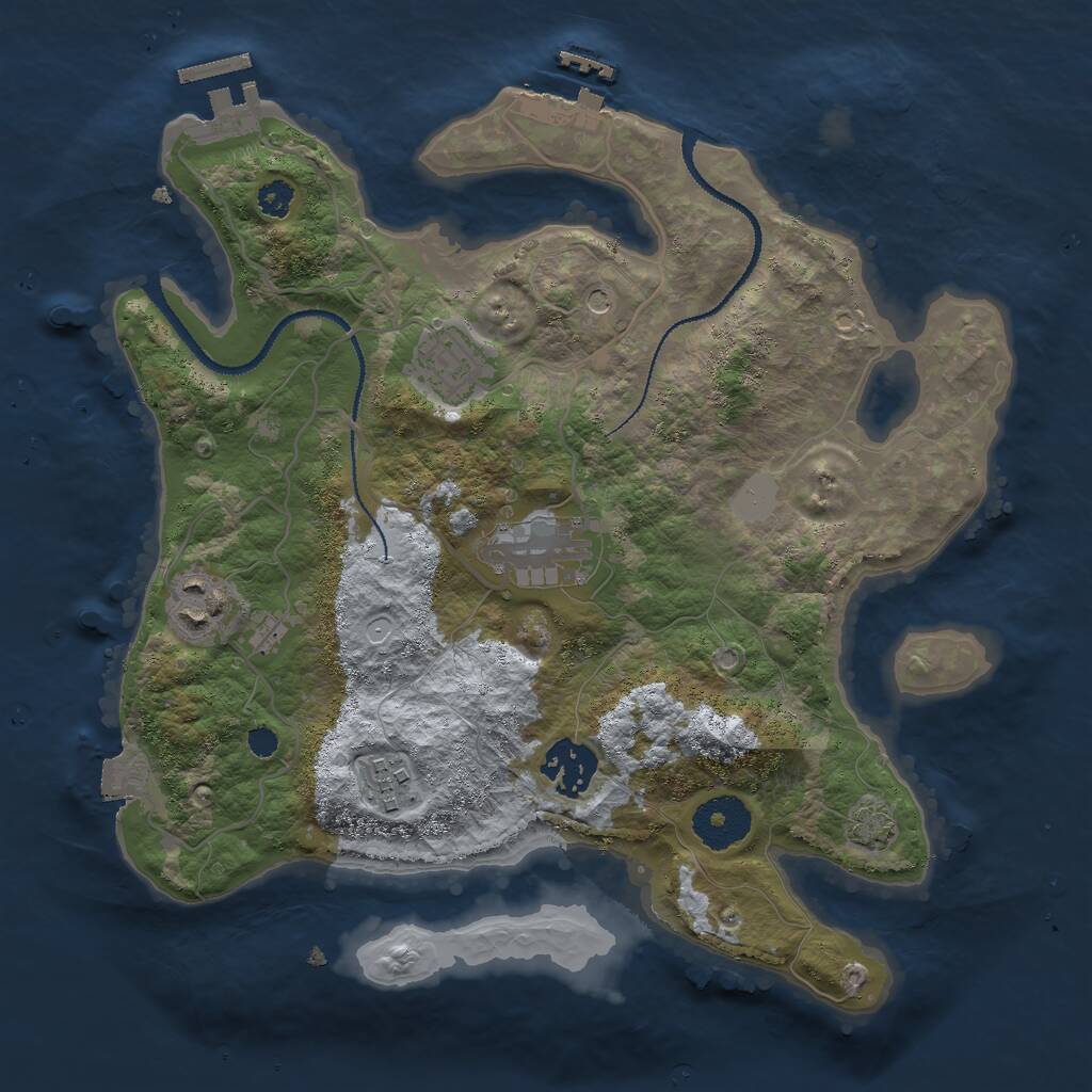 Rust Map: Procedural Map, Size: 3000, Seed: 1934106057, 10 Monuments