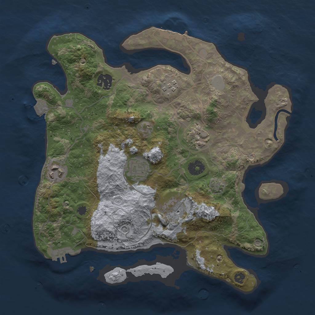 Rust Map: Procedural Map, Size: 3000, Seed: 1934106057, 13 Monuments