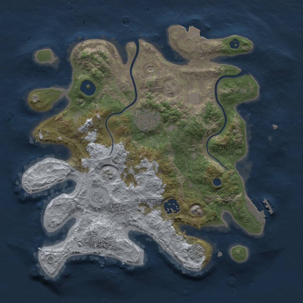 Rust Map: Procedural Map, Size: 3000, Seed: 6849705, 7 Monuments