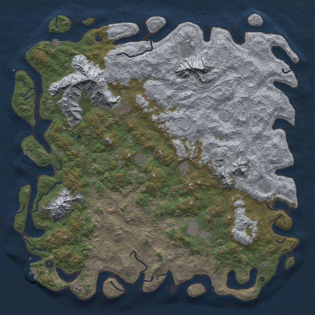 Rust Map: Procedural Map, Size: 6000, Seed: 333, 19 Monuments