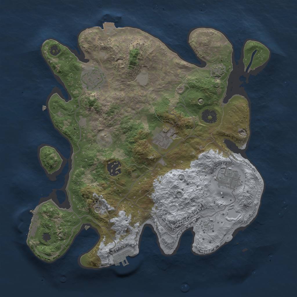 Rust Map: Procedural Map, Size: 3000, Seed: 175, 12 Monuments