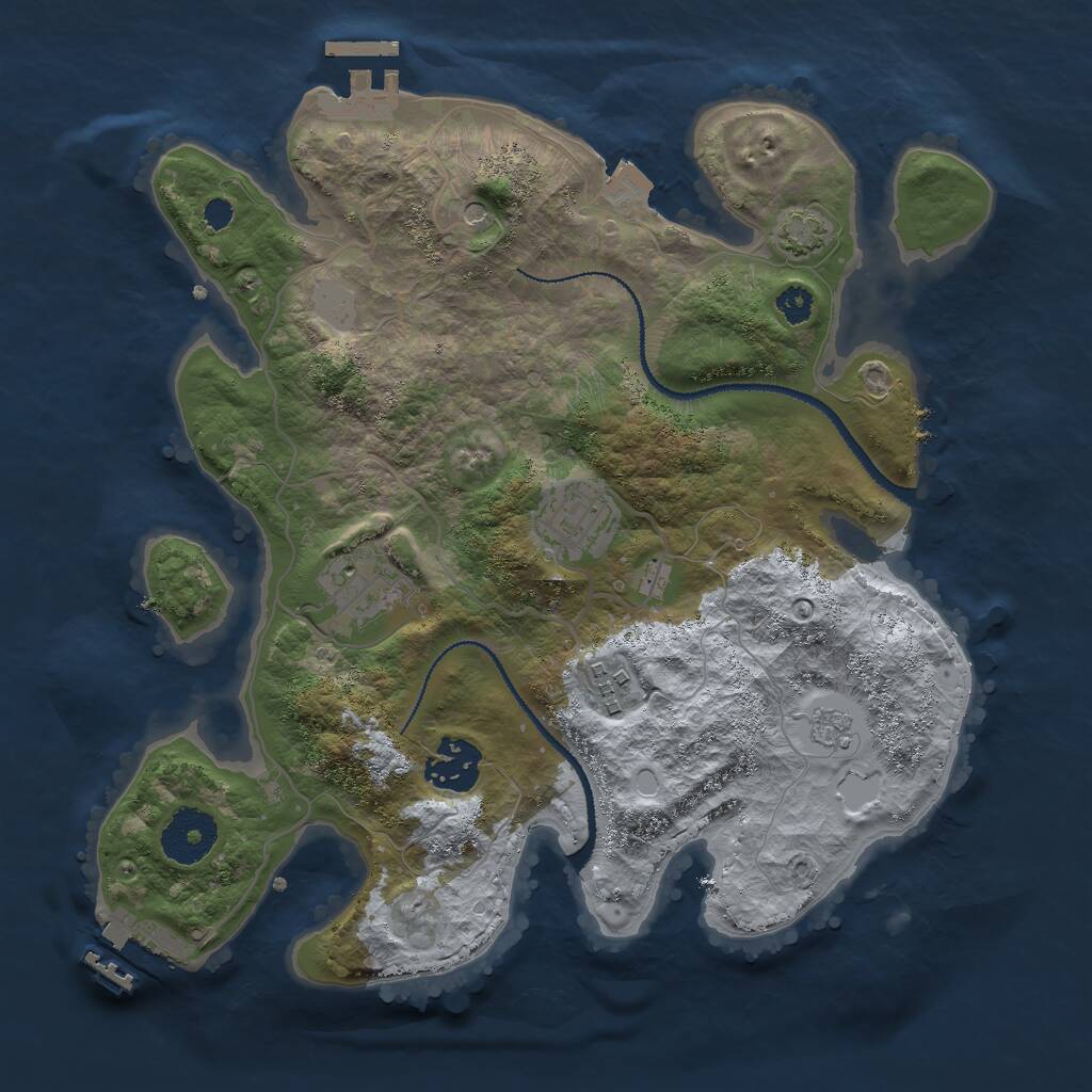 Rust Map: Procedural Map, Size: 3000, Seed: 175, 10 Monuments