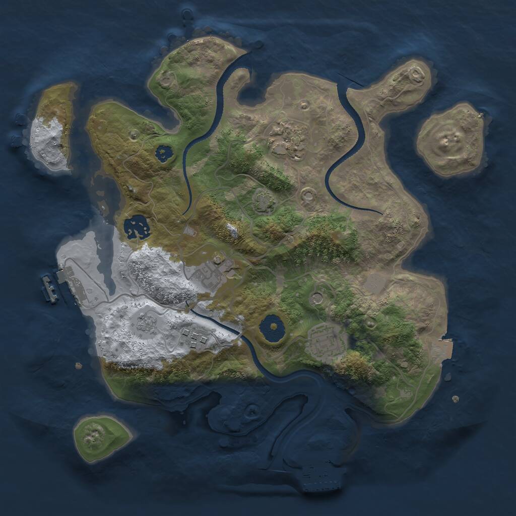 Rust Map: Procedural Map, Size: 3000, Seed: 5294306, 11 Monuments