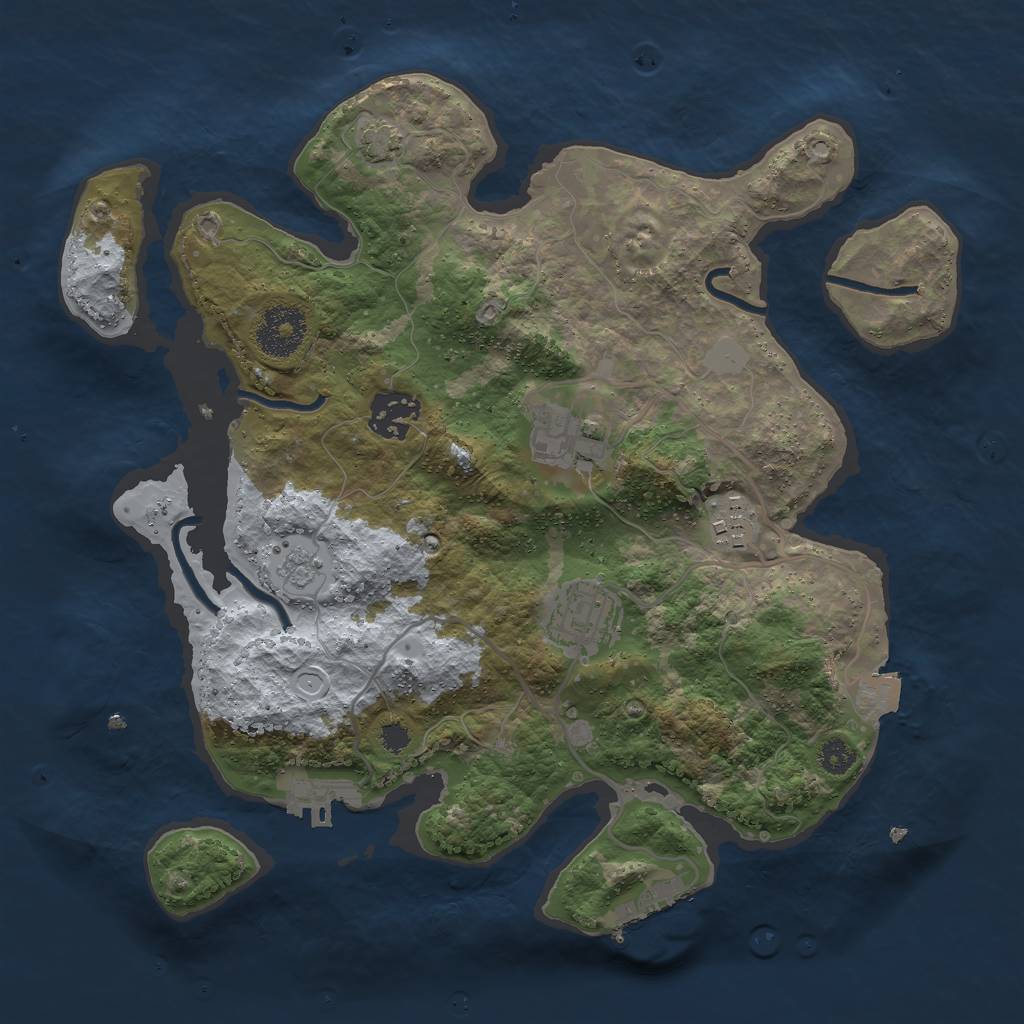 Rust Map: Procedural Map, Size: 3000, Seed: 5294306, 11 Monuments