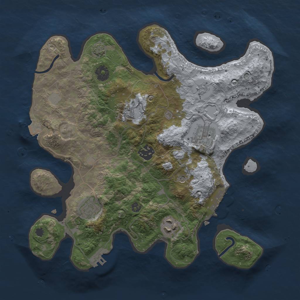 Rust Map: Procedural Map, Size: 3000, Seed: 22237, 13 Monuments