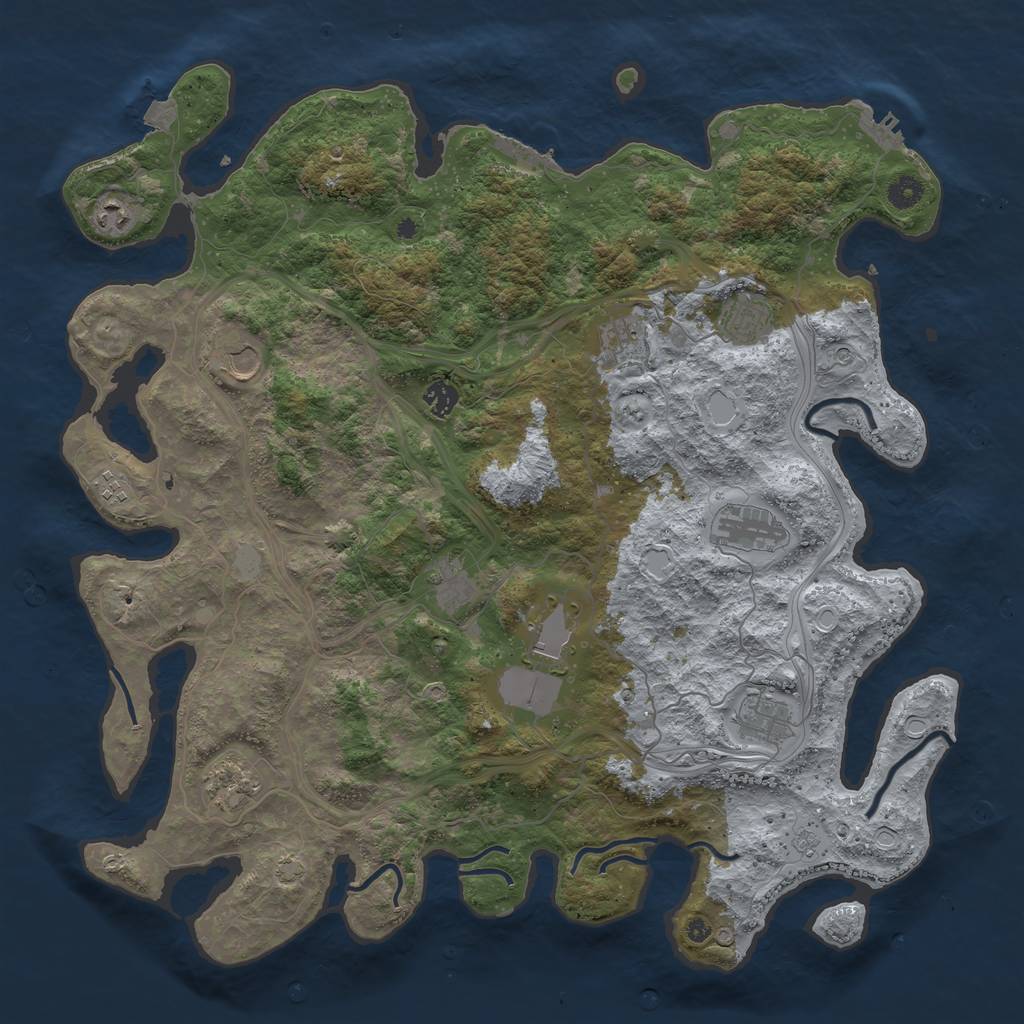 Rust Map: Procedural Map, Size: 4500, Seed: 269610246, 19 Monuments
