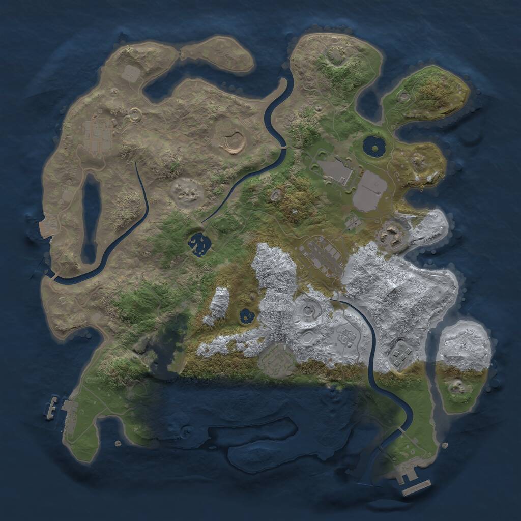 Rust Map: Procedural Map, Size: 3500, Seed: 892792813, 15 Monuments
