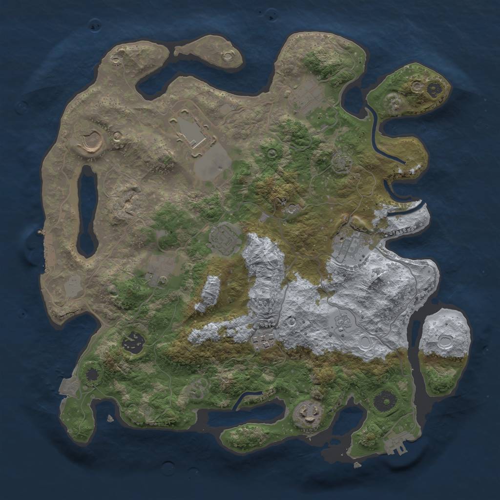 Rust Map: Procedural Map, Size: 3500, Seed: 892792813, 17 Monuments