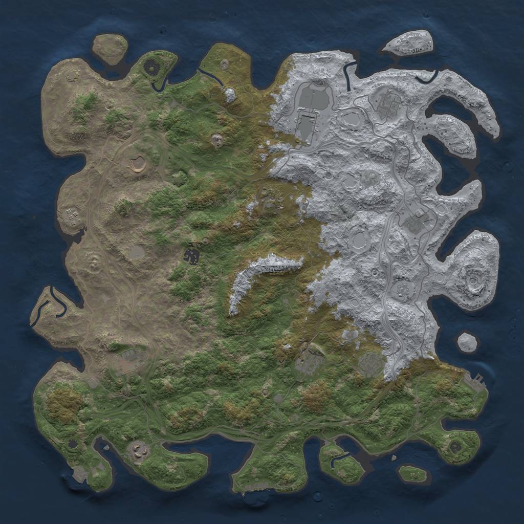 Rust Map: Procedural Map, Size: 4800, Seed: 69697769, 19 Monuments