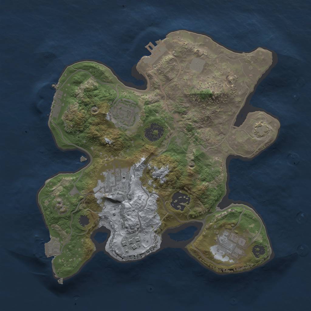 Rust Map: Procedural Map, Size: 2500, Seed: 1027451139, 11 Monuments