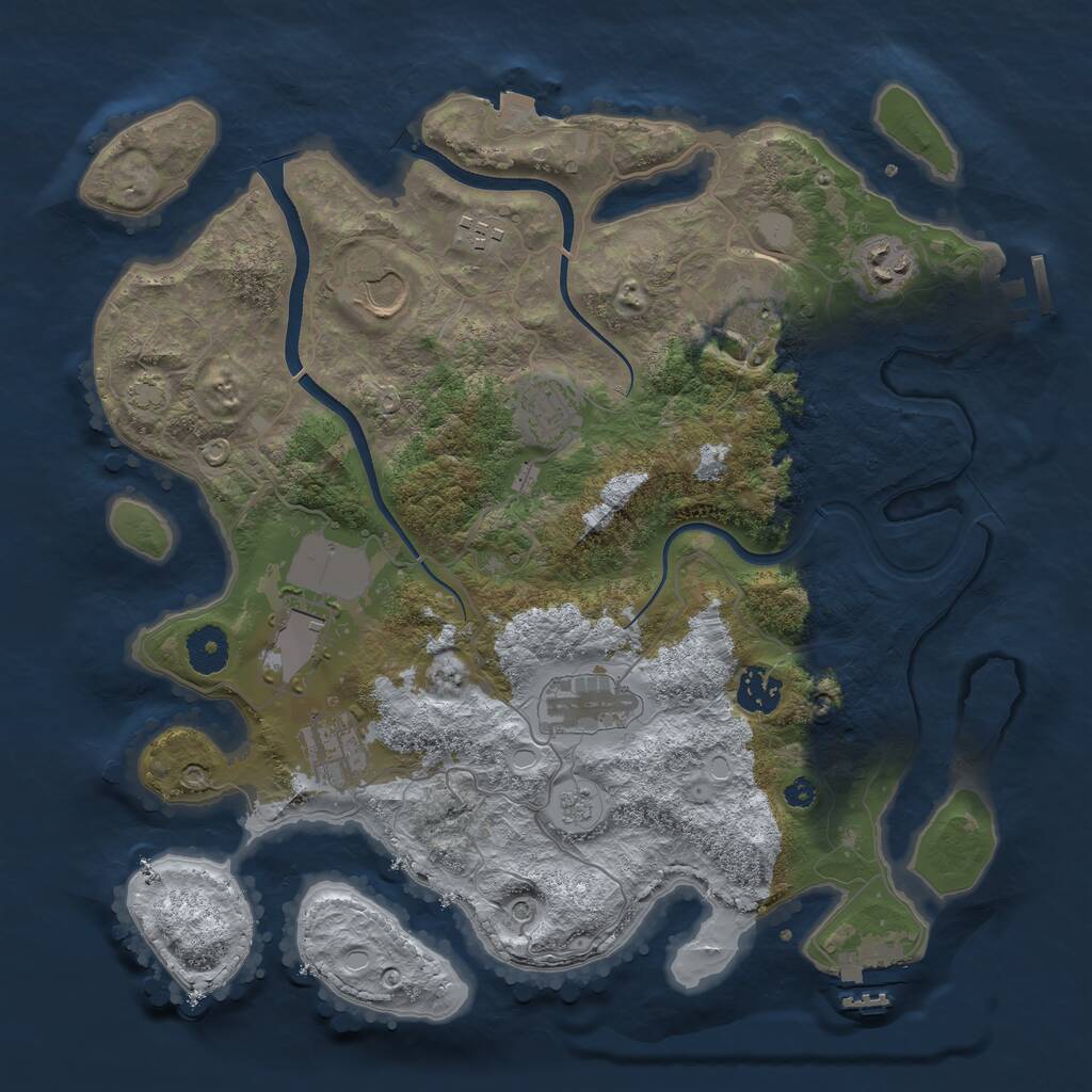 Rust Map: Procedural Map, Size: 3600, Seed: 304, 15 Monuments