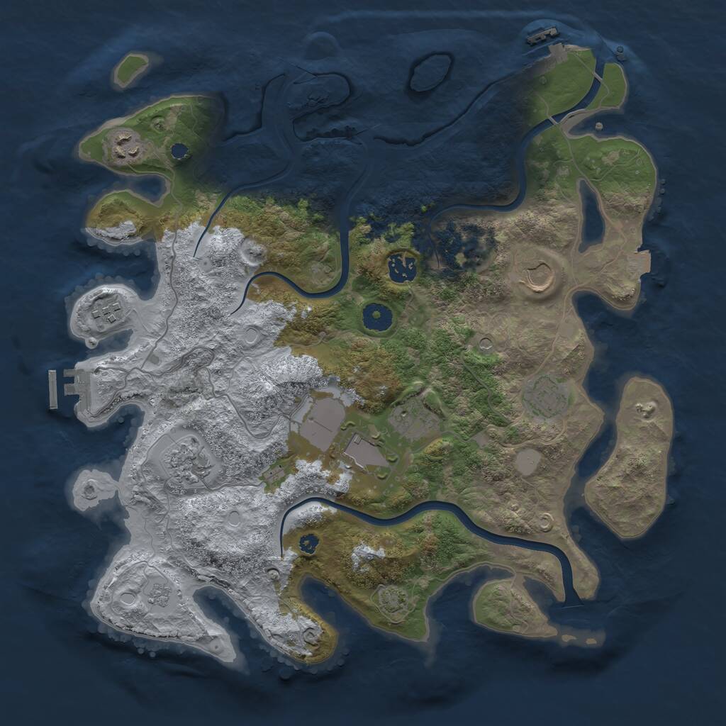 Rust Map: Procedural Map, Size: 3750, Seed: 79246, 14 Monuments