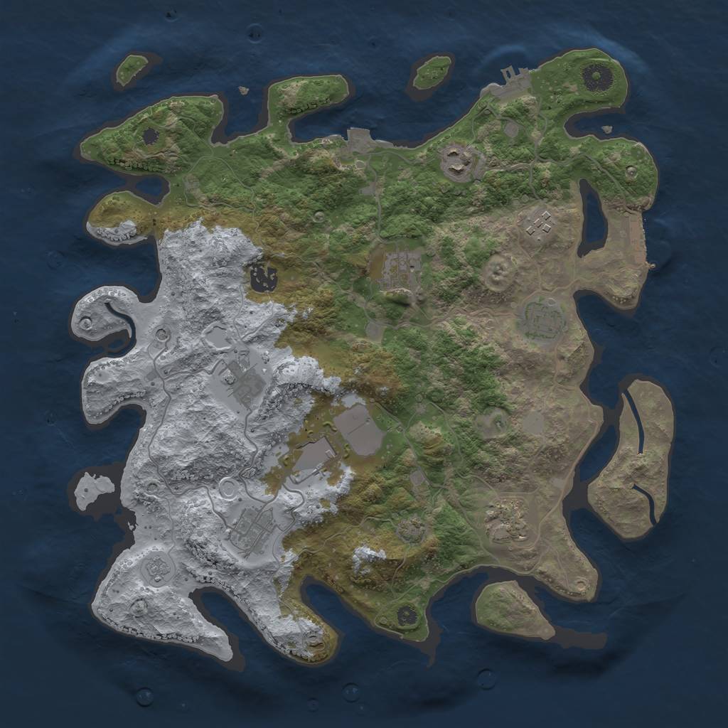 Rust Map: Procedural Map, Size: 3750, Seed: 79246, 17 Monuments