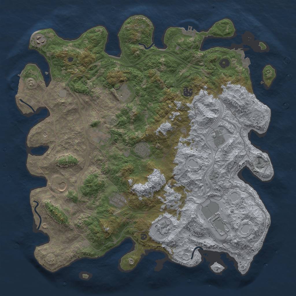 Rust Map: Procedural Map, Size: 4500, Seed: 80947087, 19 Monuments