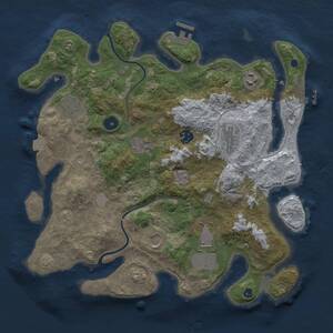 Thumbnail Rust Map: Procedural Map, Size: 3600, Seed: 12004, 14 Monuments