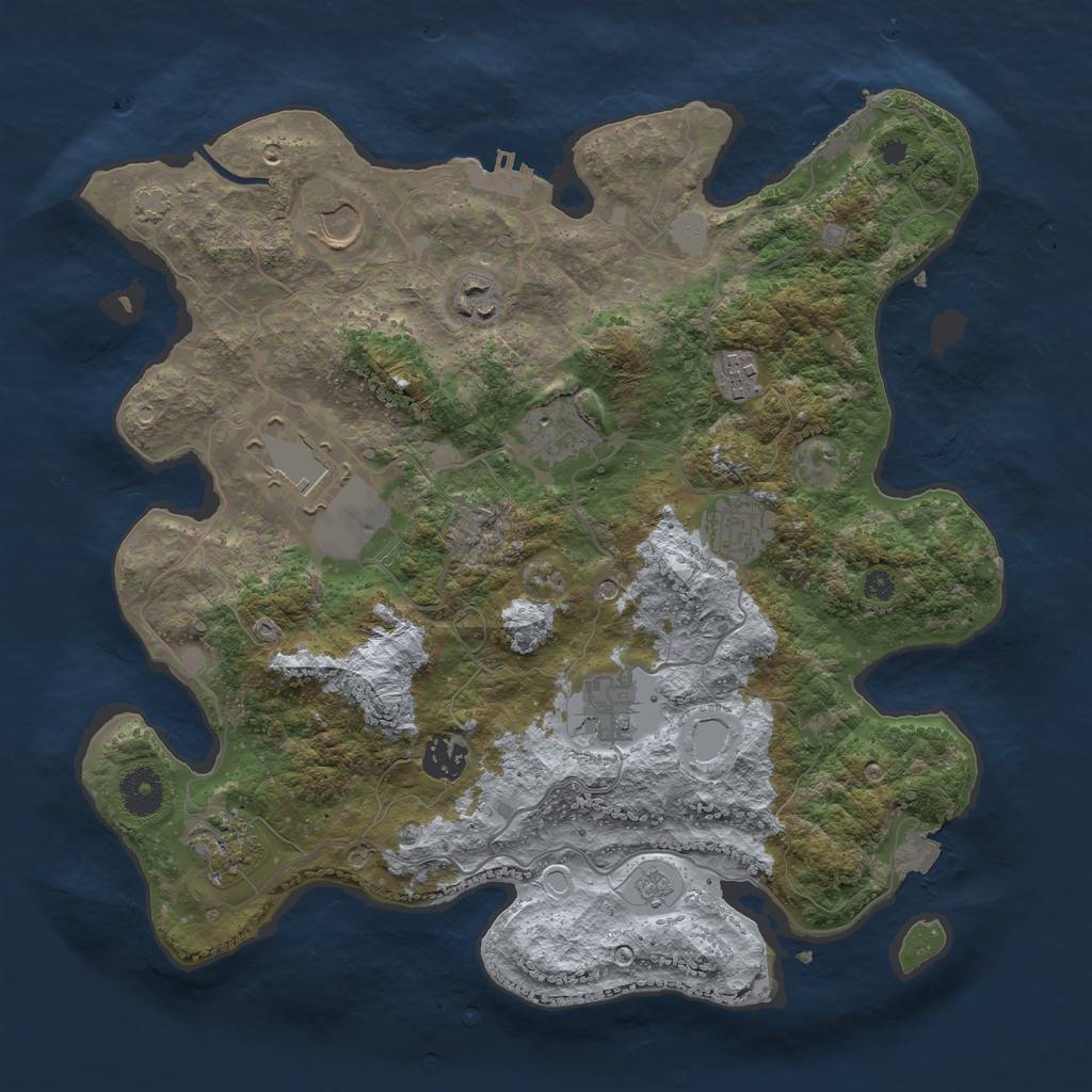 Rust Map: Procedural Map, Size: 3600, Seed: 22004, 17 Monuments
