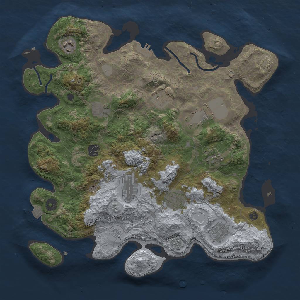 Rust Map: Procedural Map, Size: 3650, Seed: 15726679, 17 Monuments