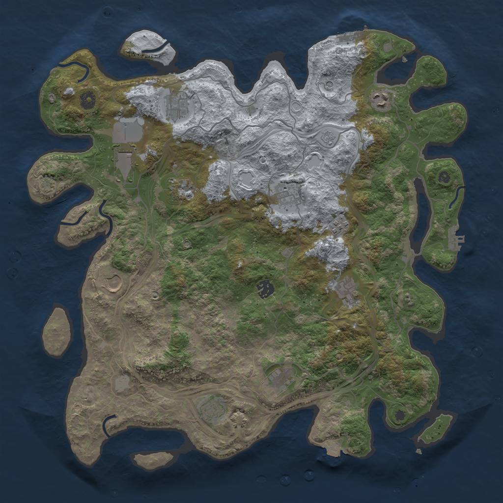 Rust Map: Procedural Map, Size: 4300, Seed: 50989228, 19 Monuments