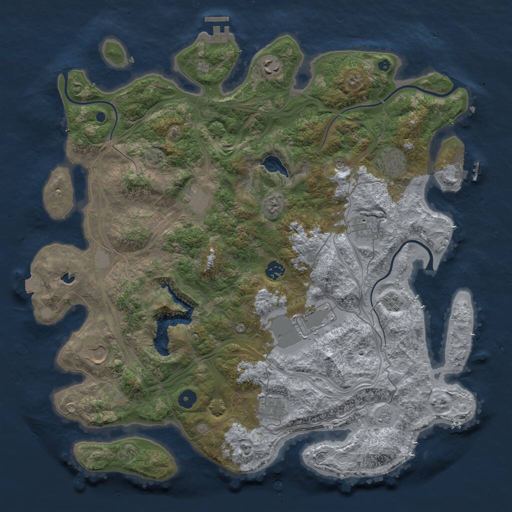 Rust Map: Procedural Map, Size: 4250, Seed: 24501, 15 Monuments