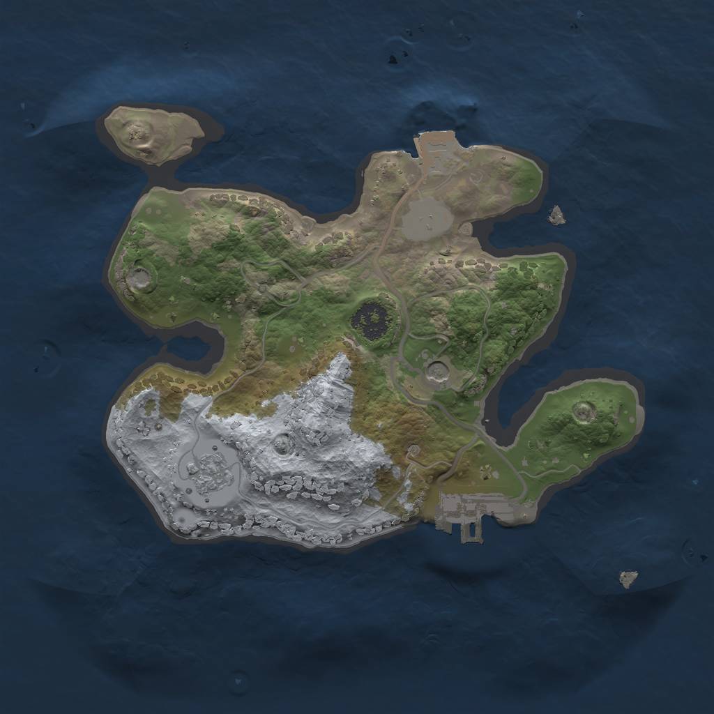 Rust Map: Procedural Map, Size: 2000, Seed: 1401128471, 6 Monuments