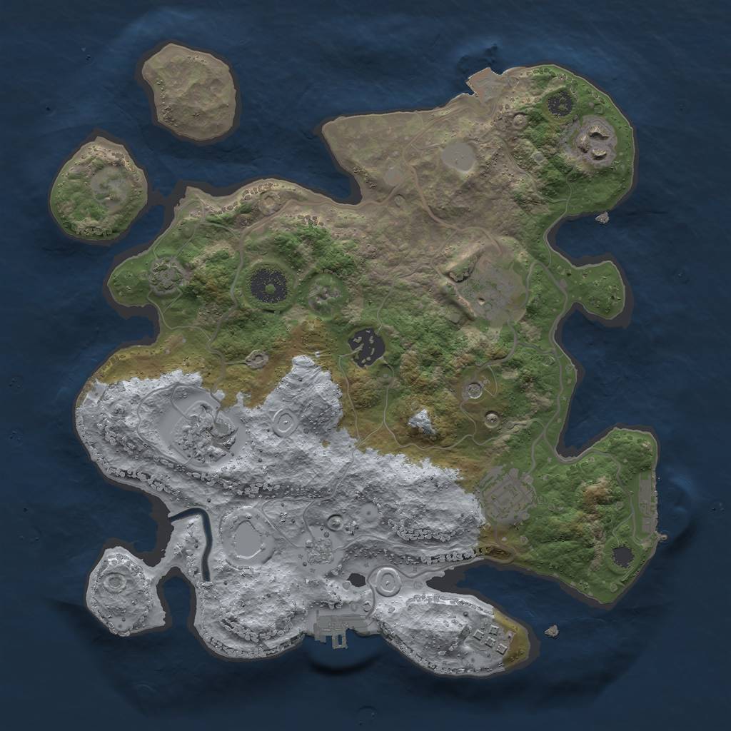 Rust Map: Procedural Map, Size: 3000, Seed: 27760, 14 Monuments
