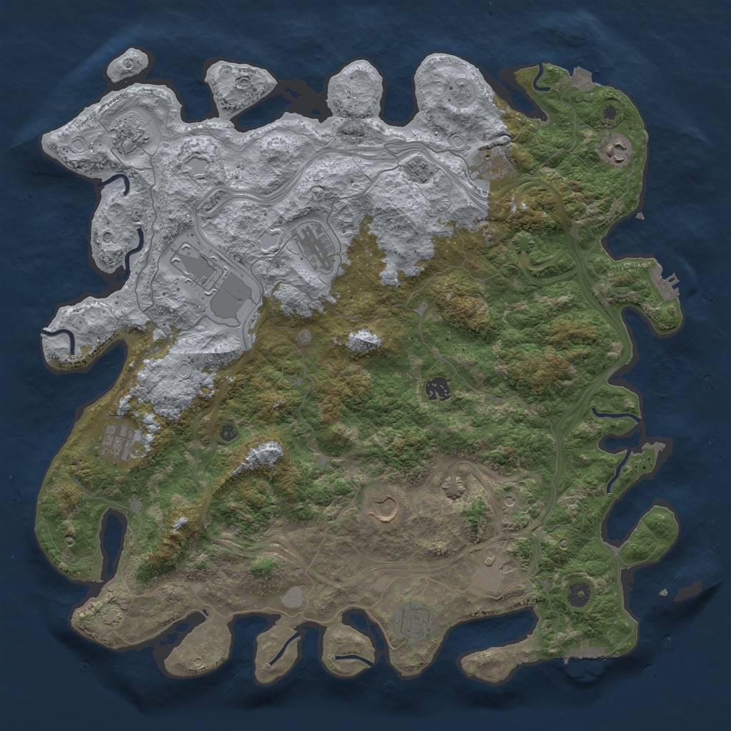 Rust Map: Procedural Map, Size: 4500, Seed: 789977723, 19 Monuments