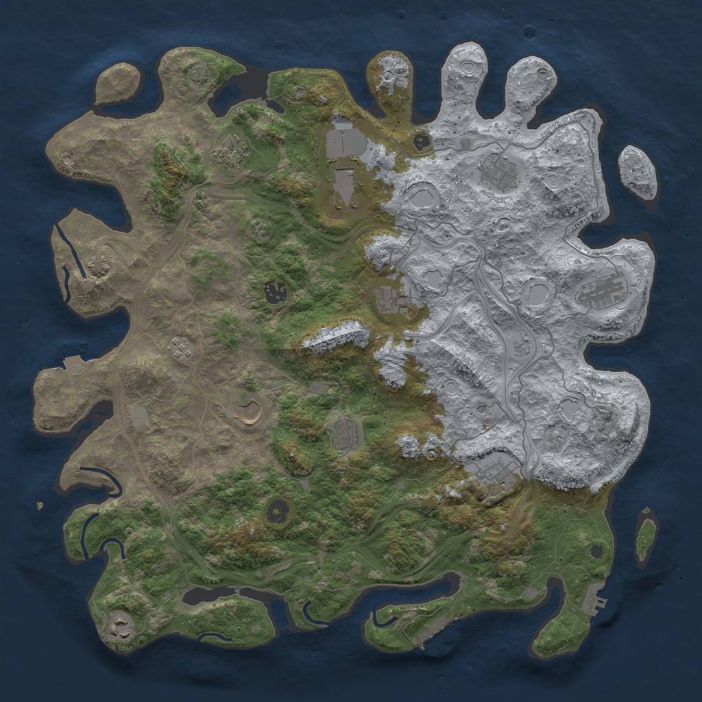 Rust Map: Procedural Map, Size: 4500, Seed: 6715433, 19 Monuments
