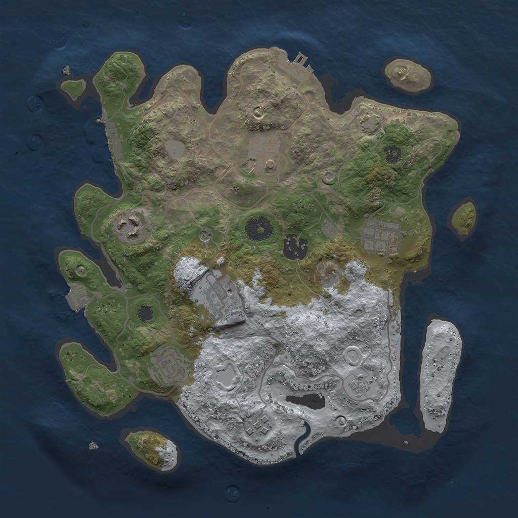 Rust Map: Procedural Map, Size: 3000, Seed: 1368195858, 15 Monuments
