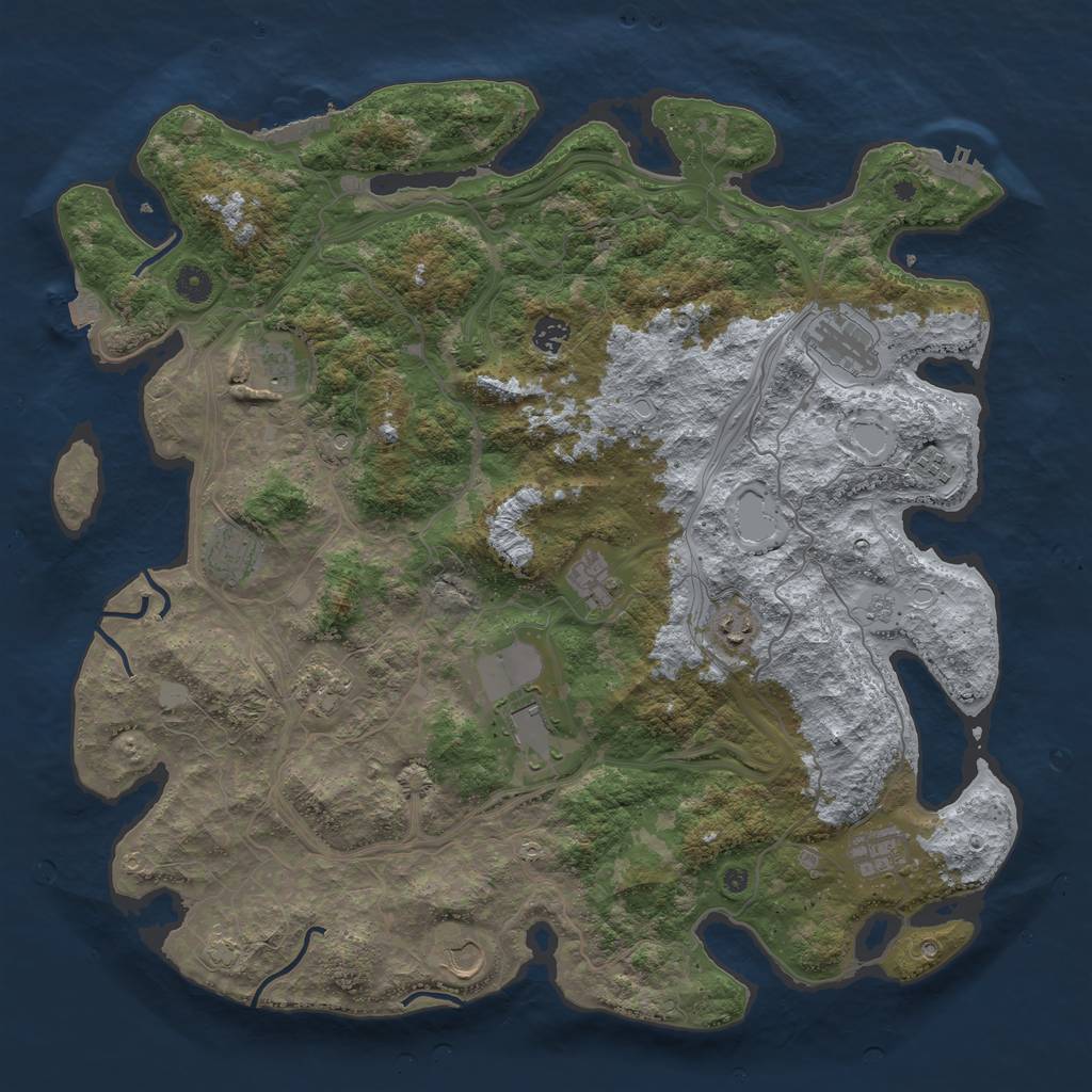 Rust Map: Procedural Map, Size: 4500, Seed: 863829905, 19 Monuments