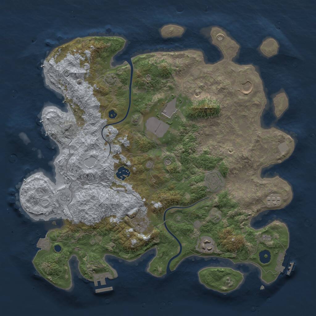Rust Map: Procedural Map, Size: 3700, Seed: 39091, 13 Monuments