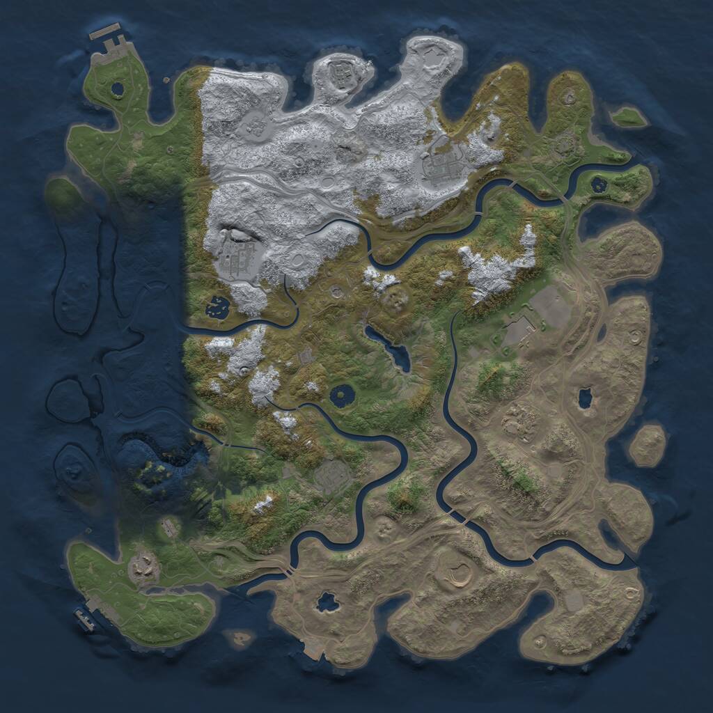 Rust Map: Procedural Map, Size: 4500, Seed: 29253, 15 Monuments