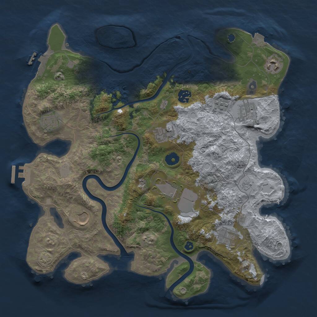 Rust Map: Procedural Map, Size: 3600, Seed: 78400951, 15 Monuments