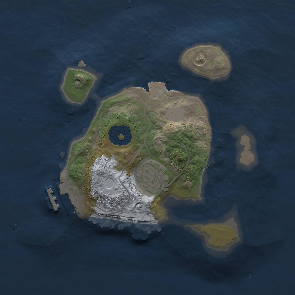 Rust Map: Procedural Map, Size: 2000, Seed: 9827892, 3 Monuments