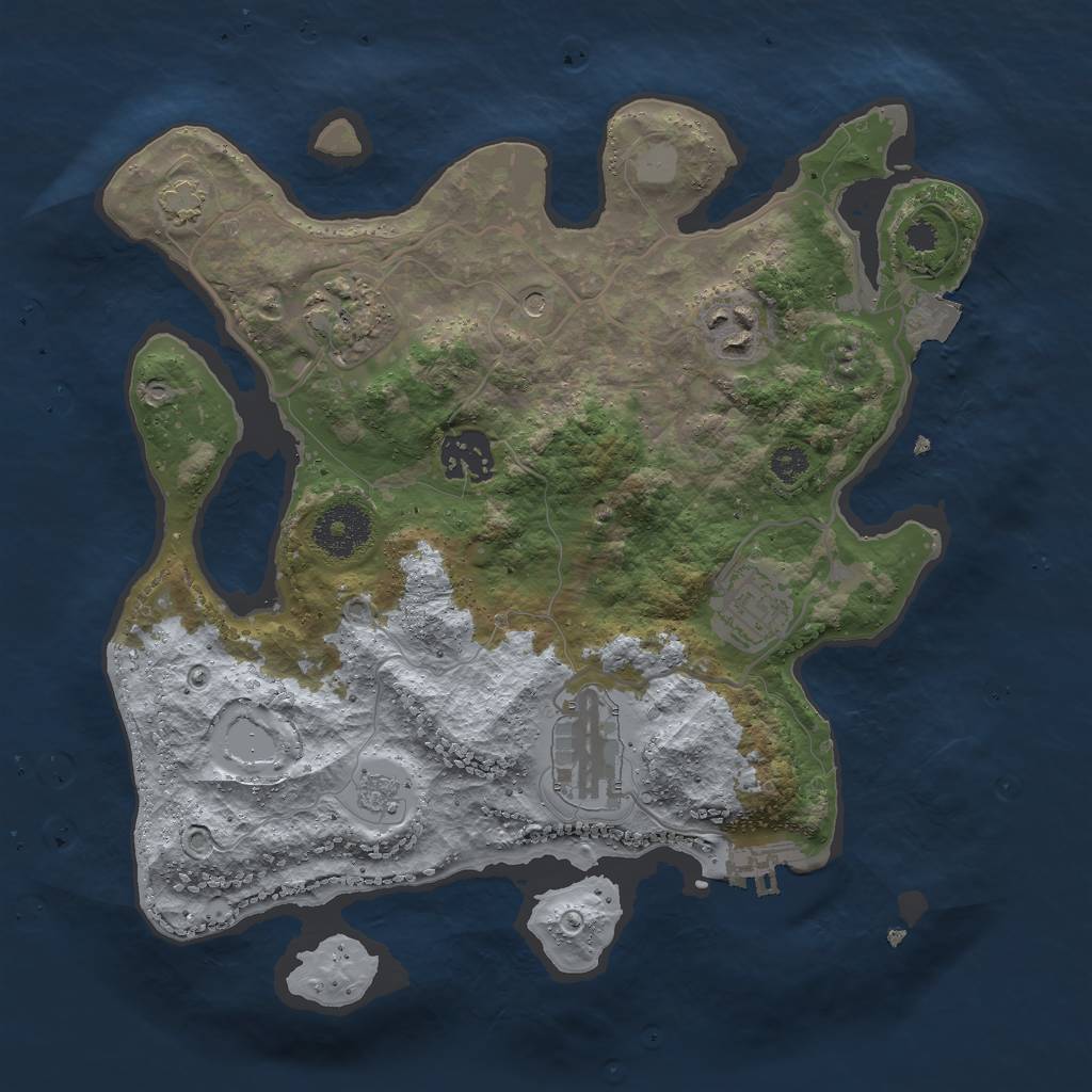 Rust Map: Procedural Map, Size: 3000, Seed: 11143, 12 Monuments