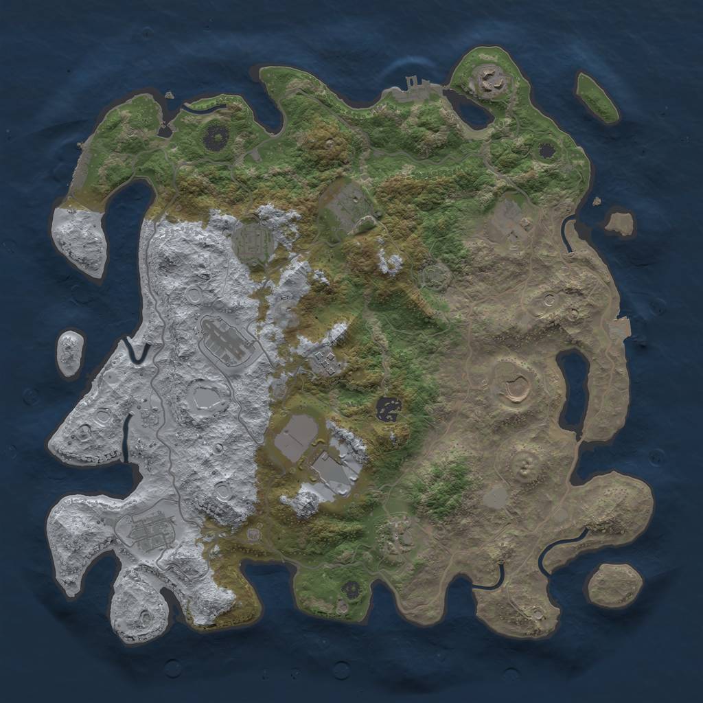 Rust Map: Procedural Map, Size: 4000, Seed: 2567971, 19 Monuments