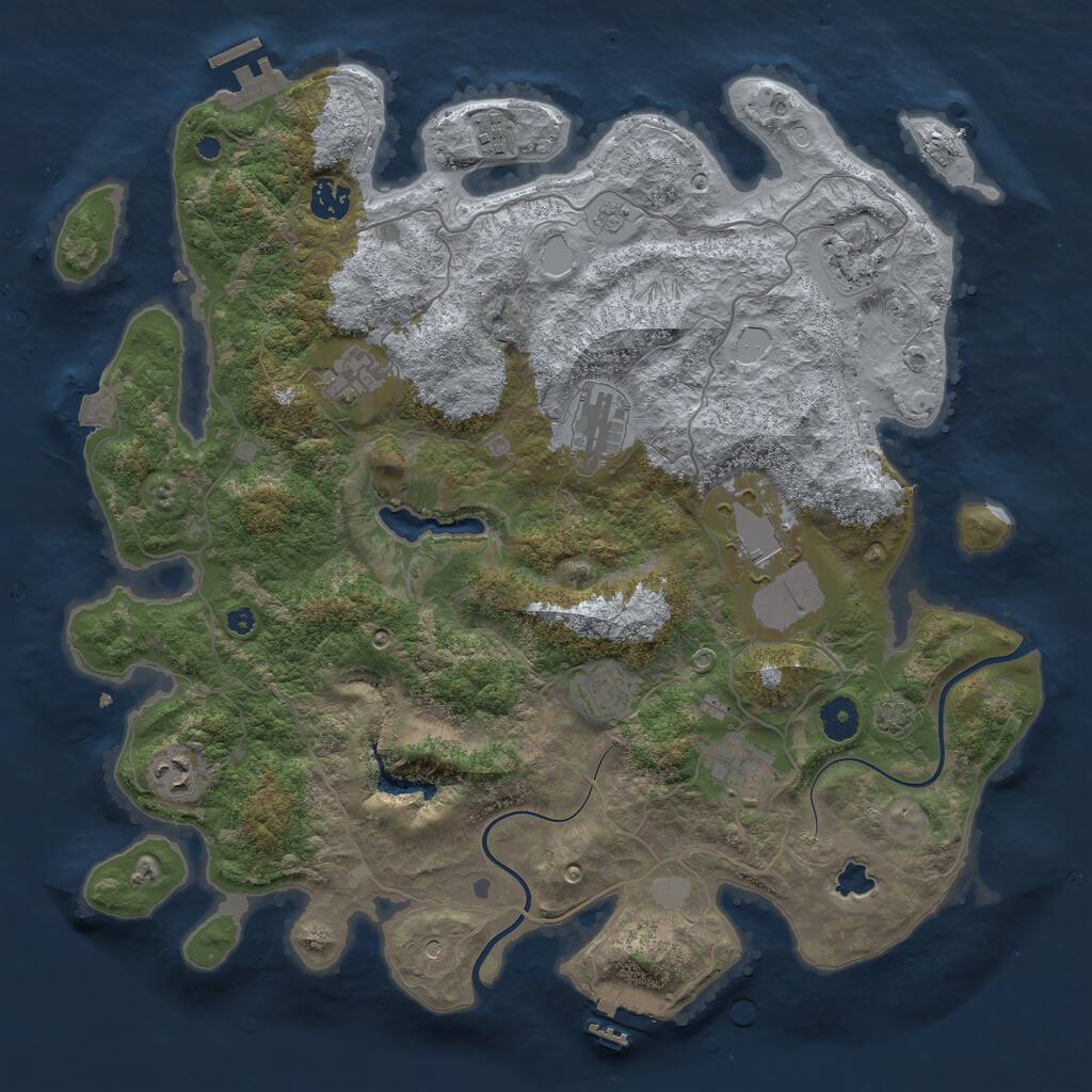 Rust Map: Procedural Map, Size: 4000, Seed: 728, 15 Monuments