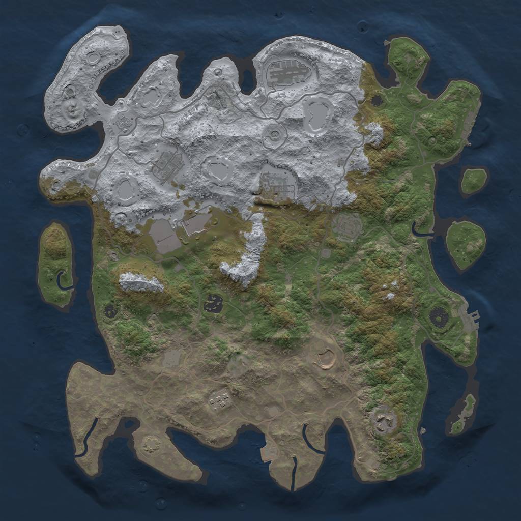 Rust Map: Procedural Map, Size: 4000, Seed: 29940, 17 Monuments