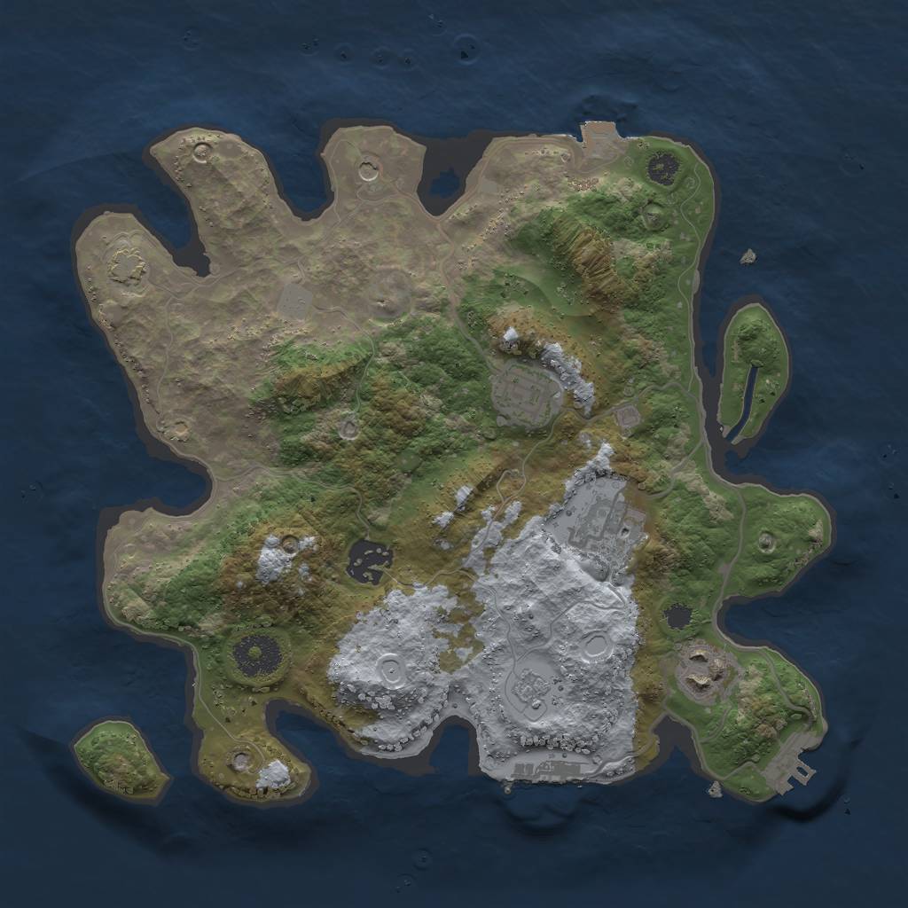 Rust Map: Procedural Map, Size: 3000, Seed: 30038, 12 Monuments