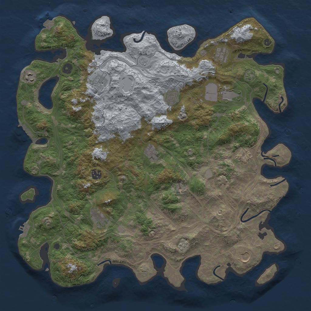 Rust Map: Procedural Map, Size: 4500, Seed: 8907321, 19 Monuments