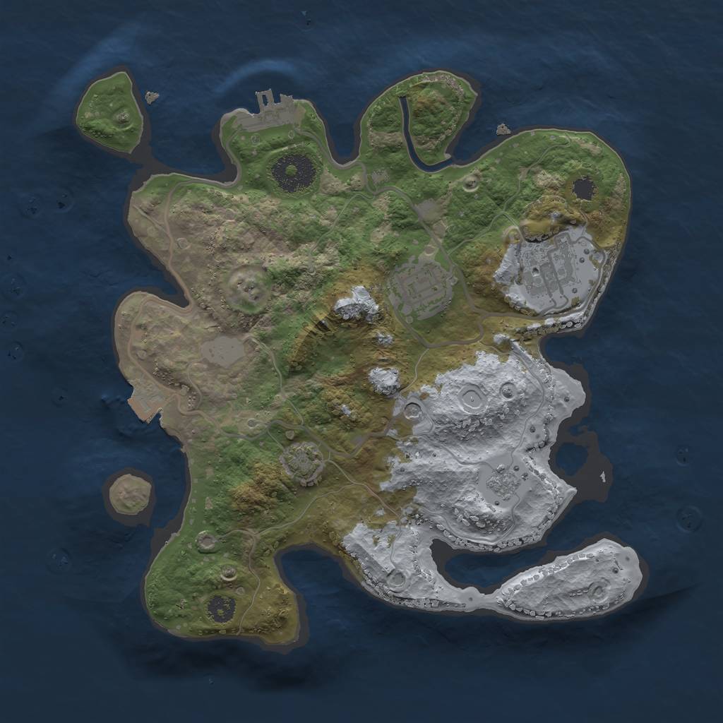 Rust Map: Procedural Map, Size: 2700, Seed: 1069873, 9 Monuments