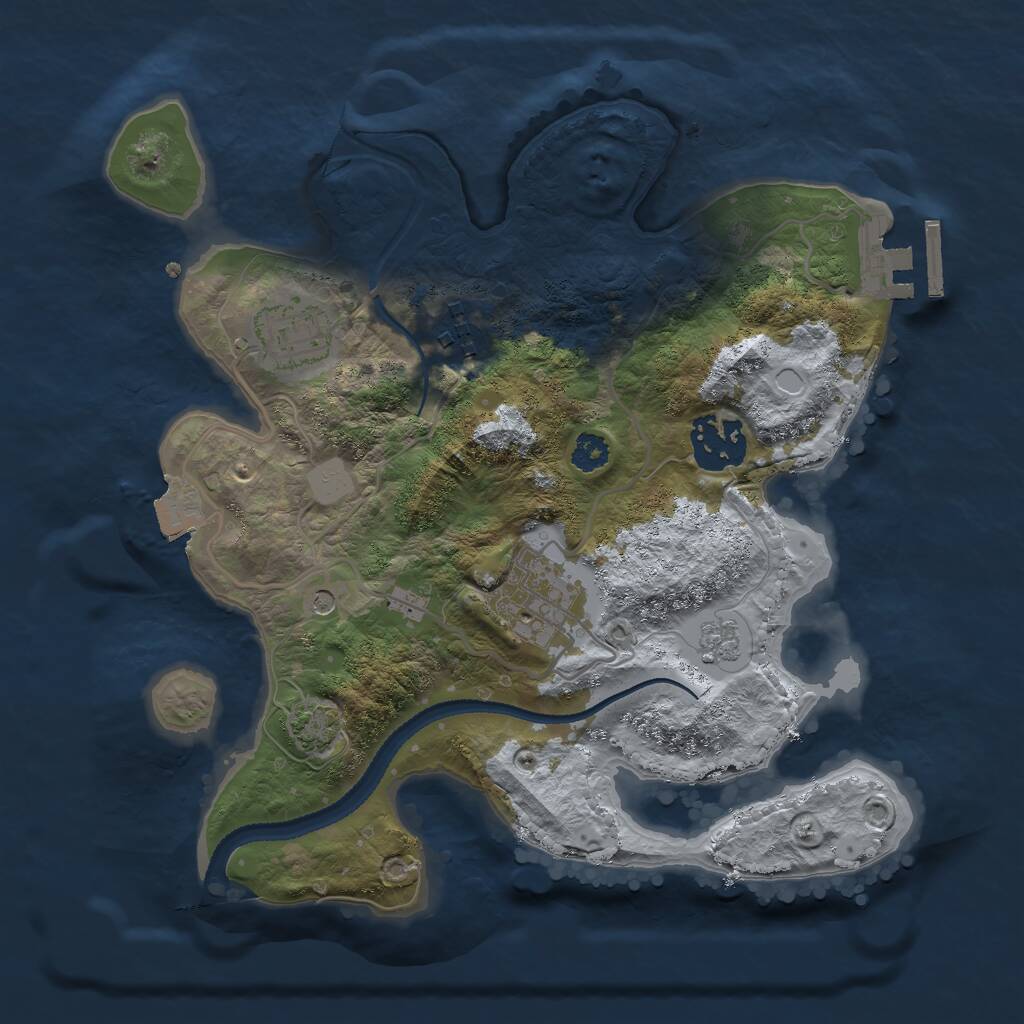 Rust Map: Procedural Map, Size: 2700, Seed: 1069873, 9 Monuments